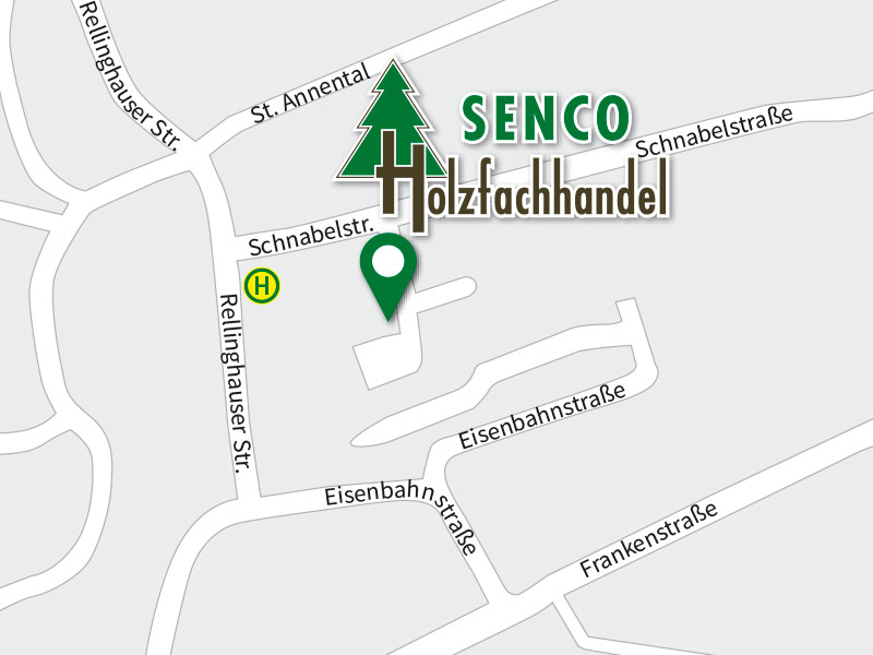 Anfahrt, Senco Holzfachhandel, Essen-Rellinghausen